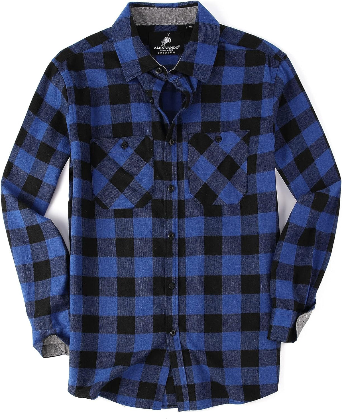 Mens Button down Regular Fit Long Sleeve Casual Flannel Shirts